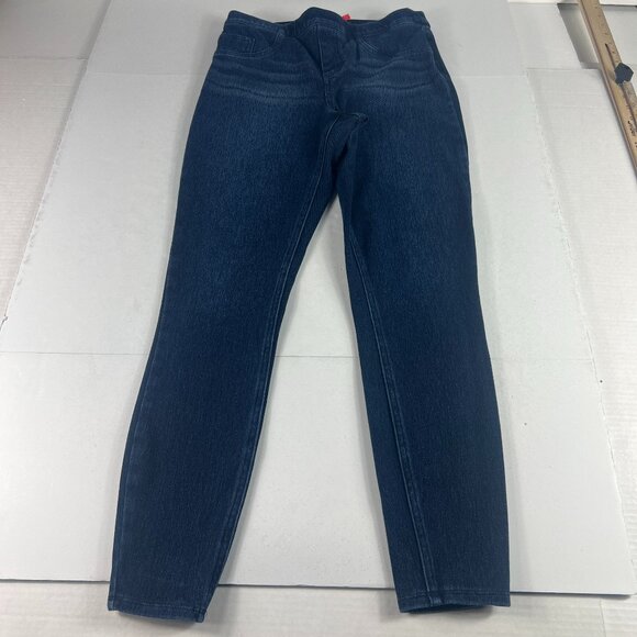 Spanx Jeans Women's 28x26* Jean-ish Ankle Pull On Leggings Dark Blue Pants Tag M - Picture 1 of 16